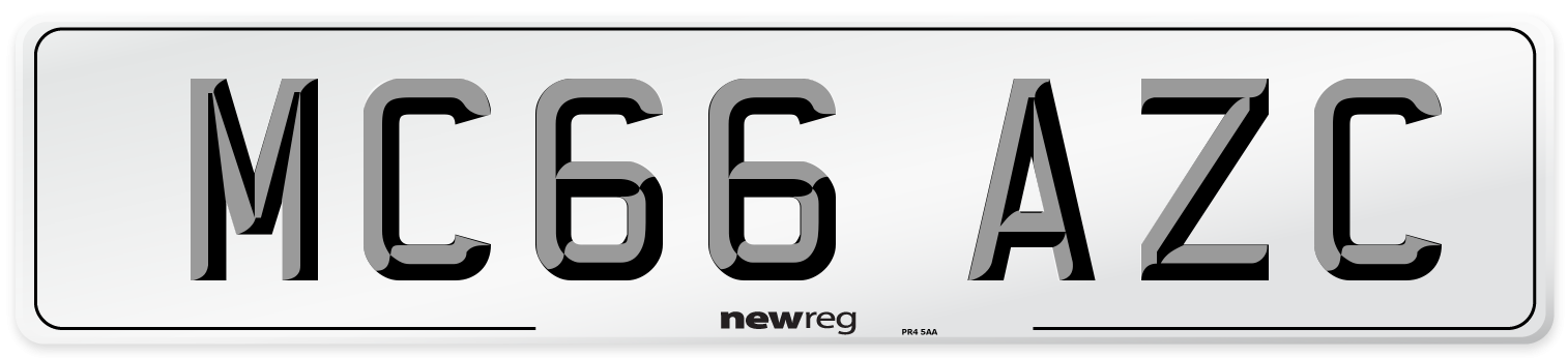 MC66 AZC Number Plate from New Reg
